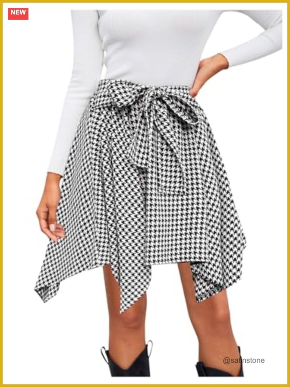 Women's Plaid Flannel Mini Skirt Tie Front Asymmetrical Loose Fit Tartan
